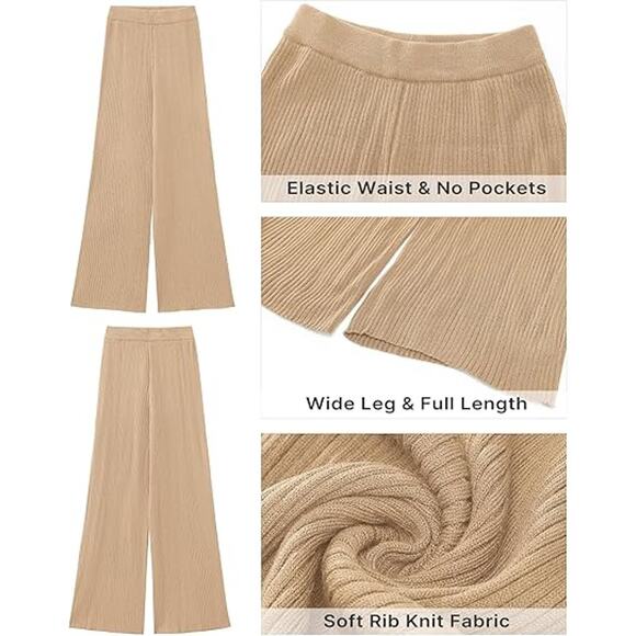 New The Drop Catalina Wide Leg Sweater Pant Women Sz 3X Pull-On Ribbed Comfort - Picture 3 of 15